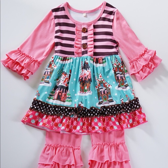 Other - Brand New Pink Ruffle Set Great Christmas Dress